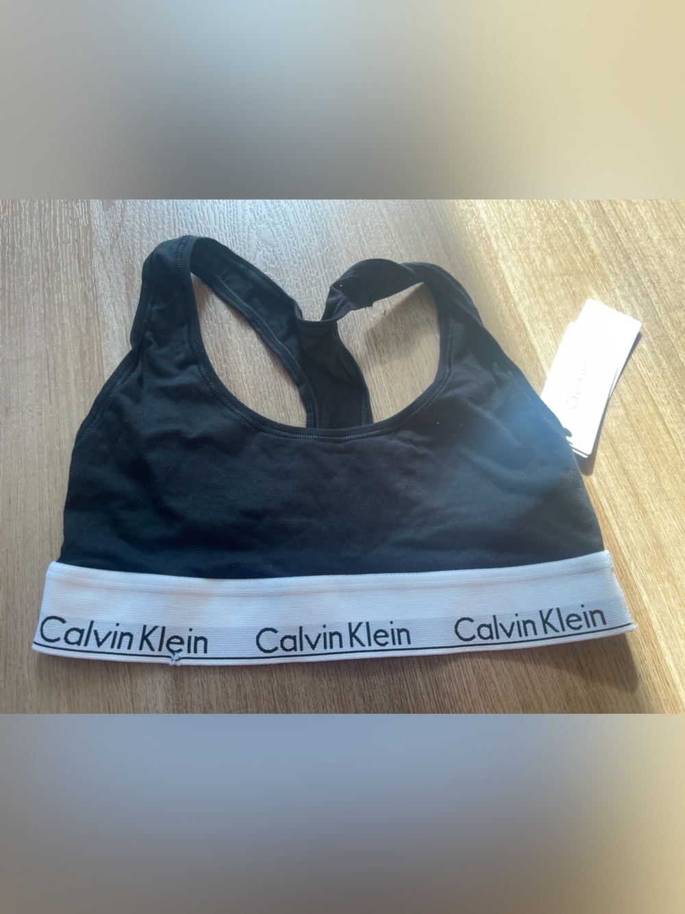 NWT Calvin Klein Kids Black Logo Sports Bralette size xs